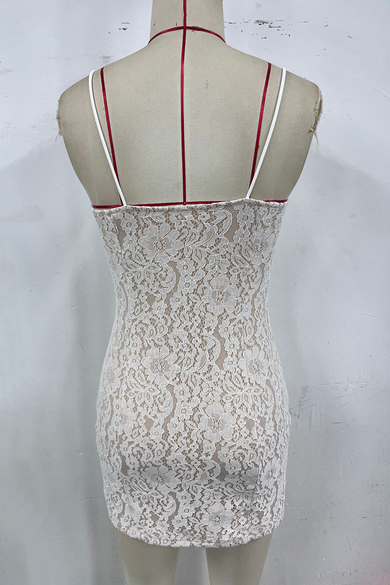 Lace Sleeveless Casual Bodycon Dress