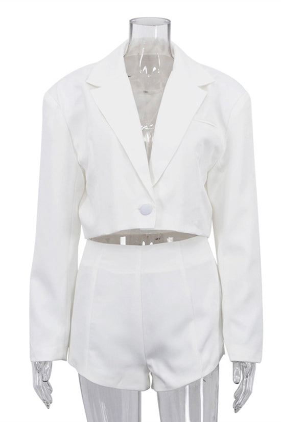 Cropped Blazer and Shorts Set