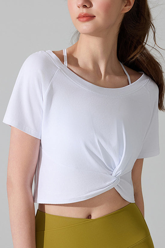 Twist Front Active Crop Top