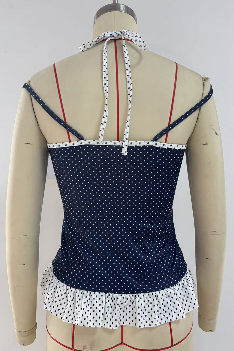 Polka Dot Peplum Camisole