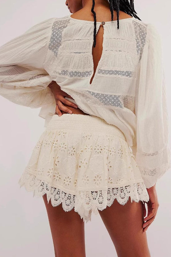 Lace Trim Casual Shorts