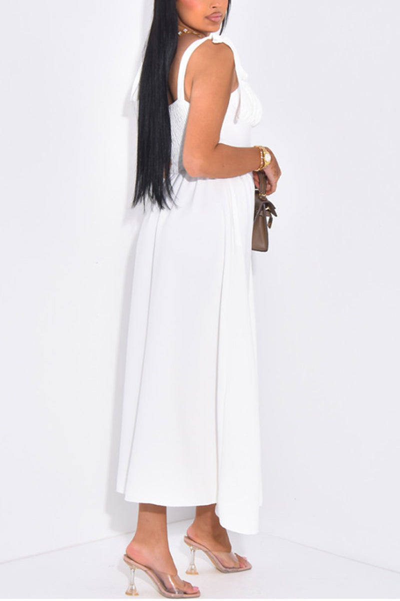 Elegant Bow-Tie Sleeveless Casual Dress