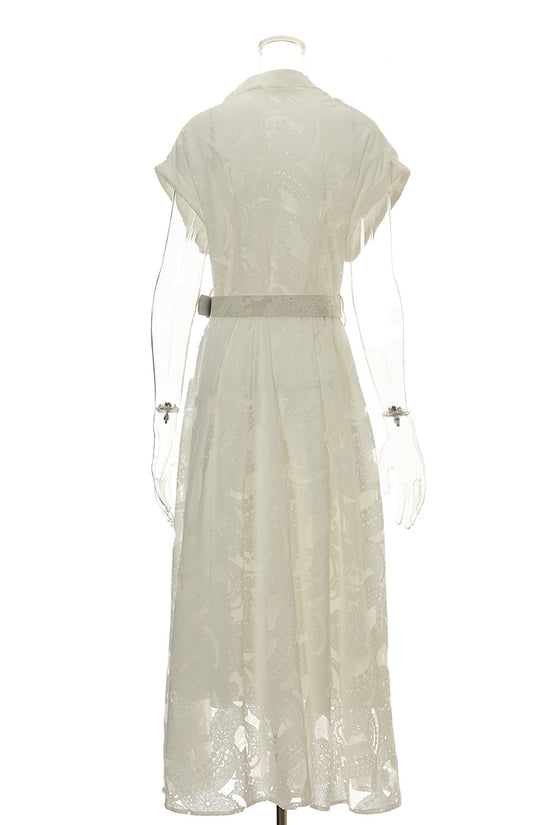 Button-Up Midi Dress with Belt