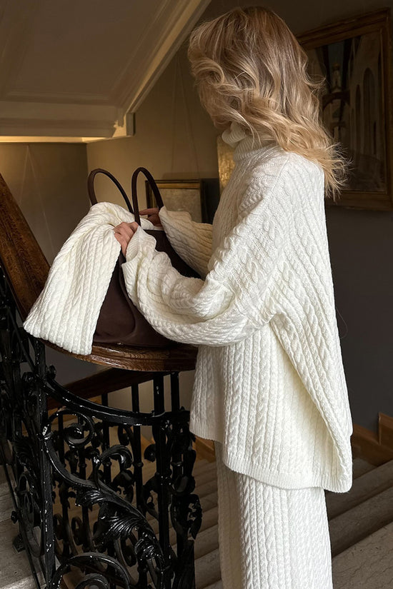 Cozy Turtleneck and Wide Leg Pants Set