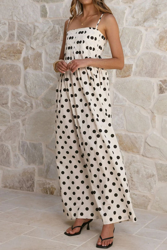 Polka Dot Sleeveless Maxi Dress