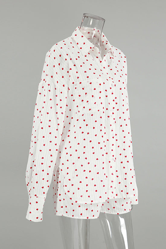 Romantic Heart Print Loungewear Set