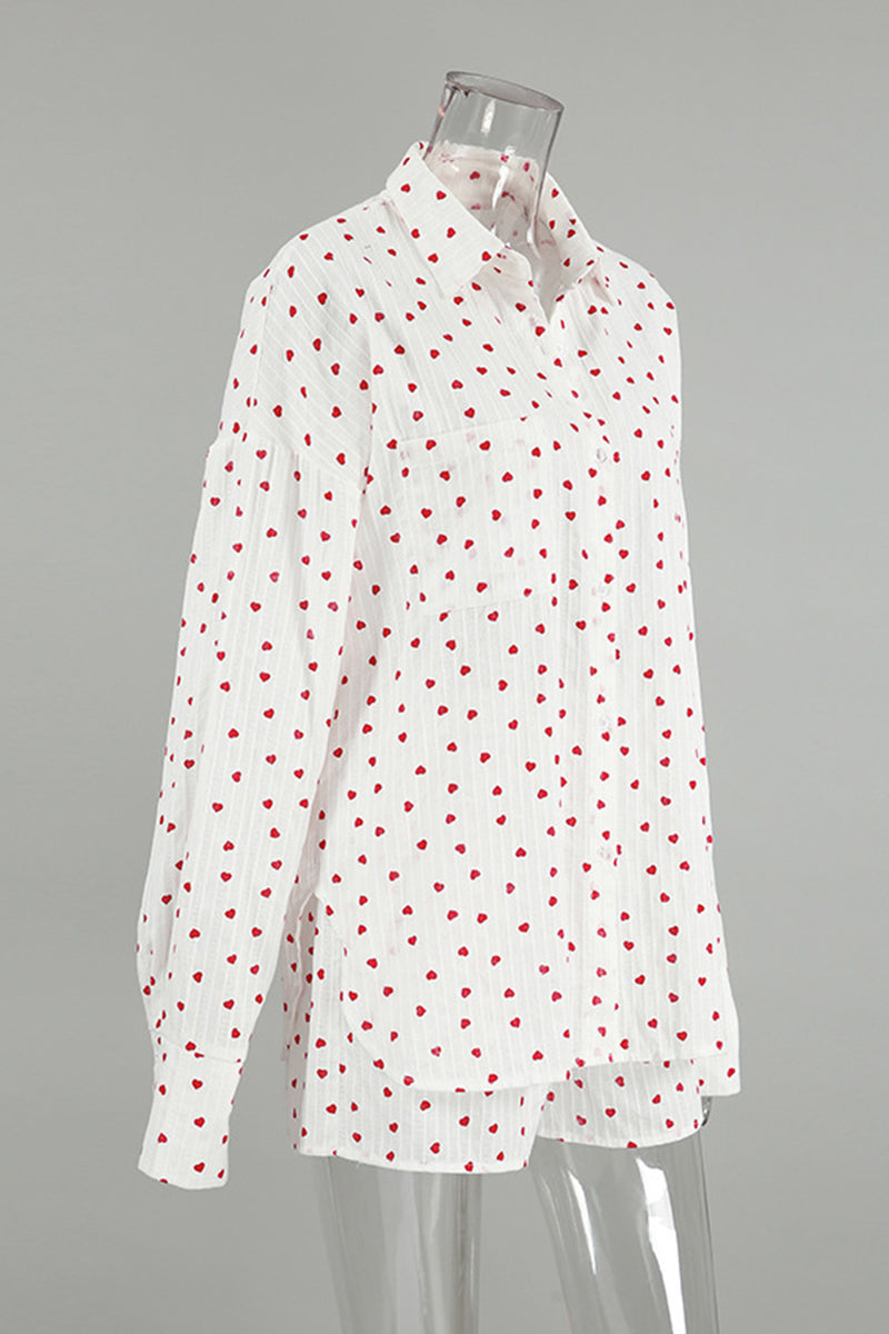 Romantic Heart Print Loungewear Set