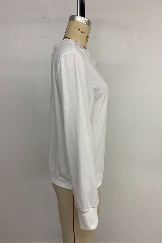Floral Appliqué Long Sleeve Top