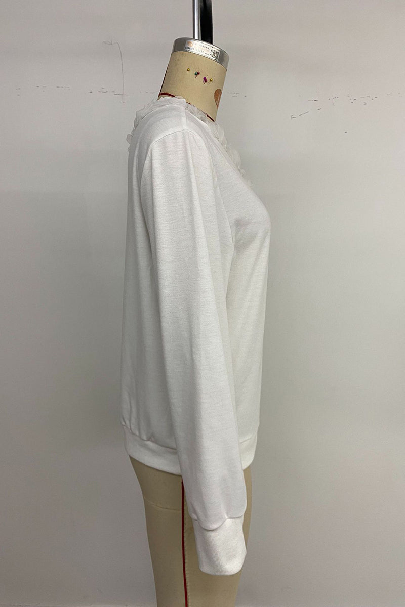 Floral Appliqué Long Sleeve Top