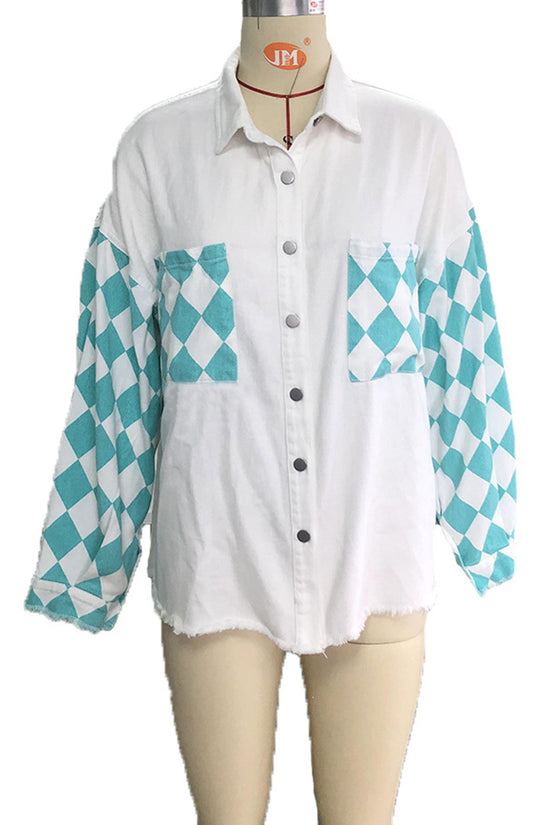 Geometric Pattern Button-Up Jacket
