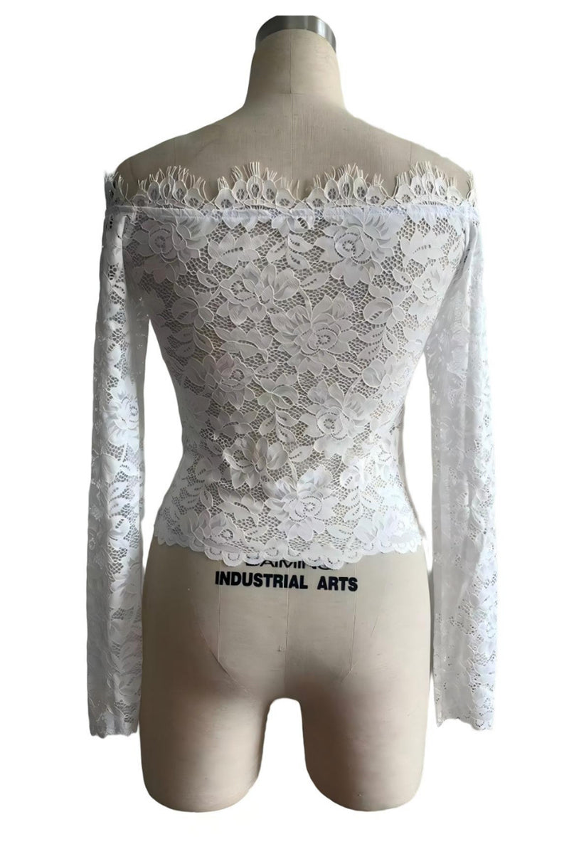 Off-Shoulder Lace Bodycon Top