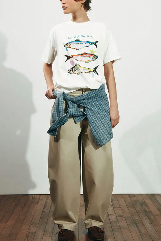 Graphic Fish Print Oversized T-Shirt