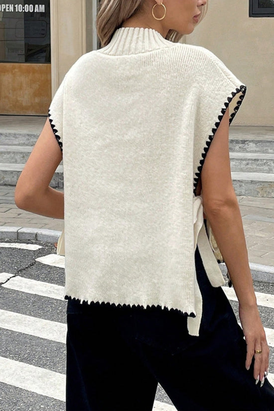 Chic Sleeveless Sweater Vest with Side Tie