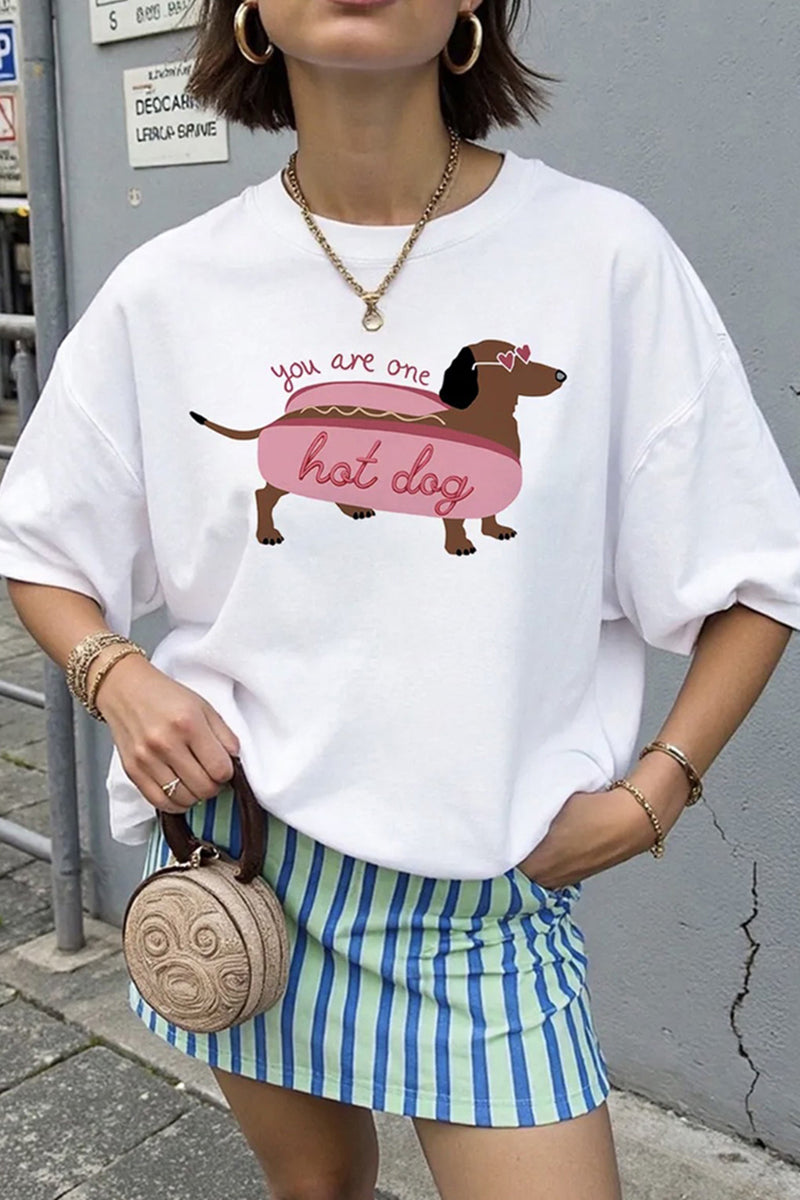 Oversized Dog Graphic T-Shirt