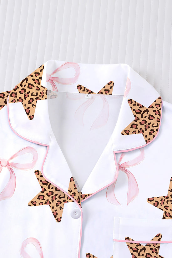 Star and Bow Print Loungewear Set