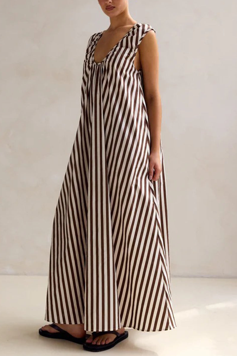 Polka Dot Sleeveless Maxi Dress