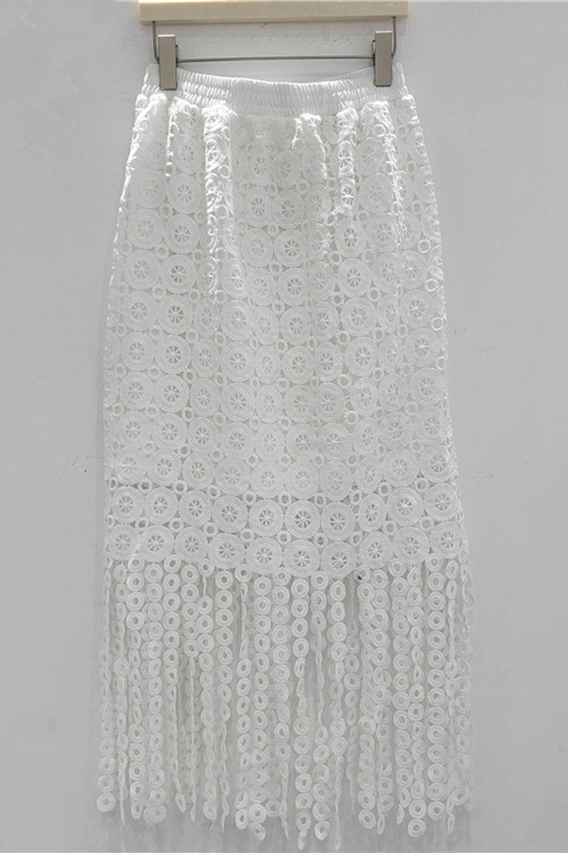 Intricate Crochet Midi Skirt