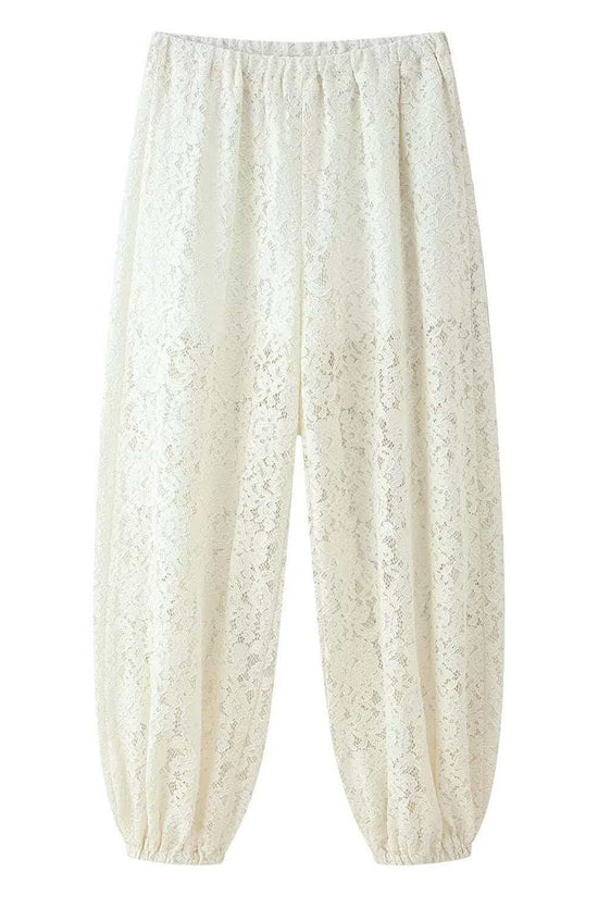 Elegant Lace Casual Pants