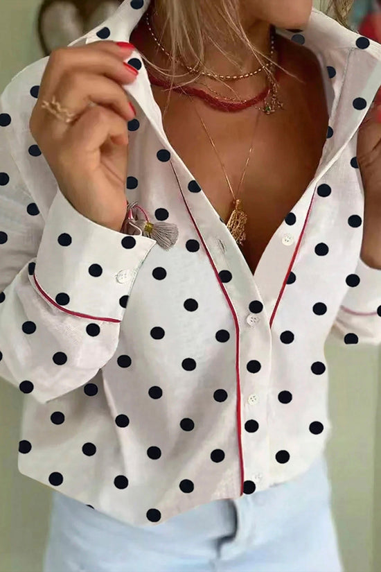 Polka Dot Contrast Elegant Shirt
