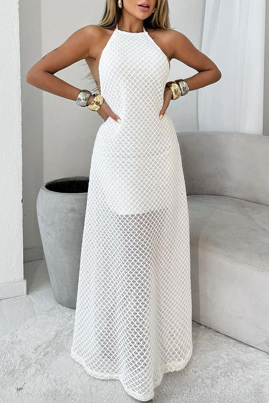 Cutout Textured Halter Dress
