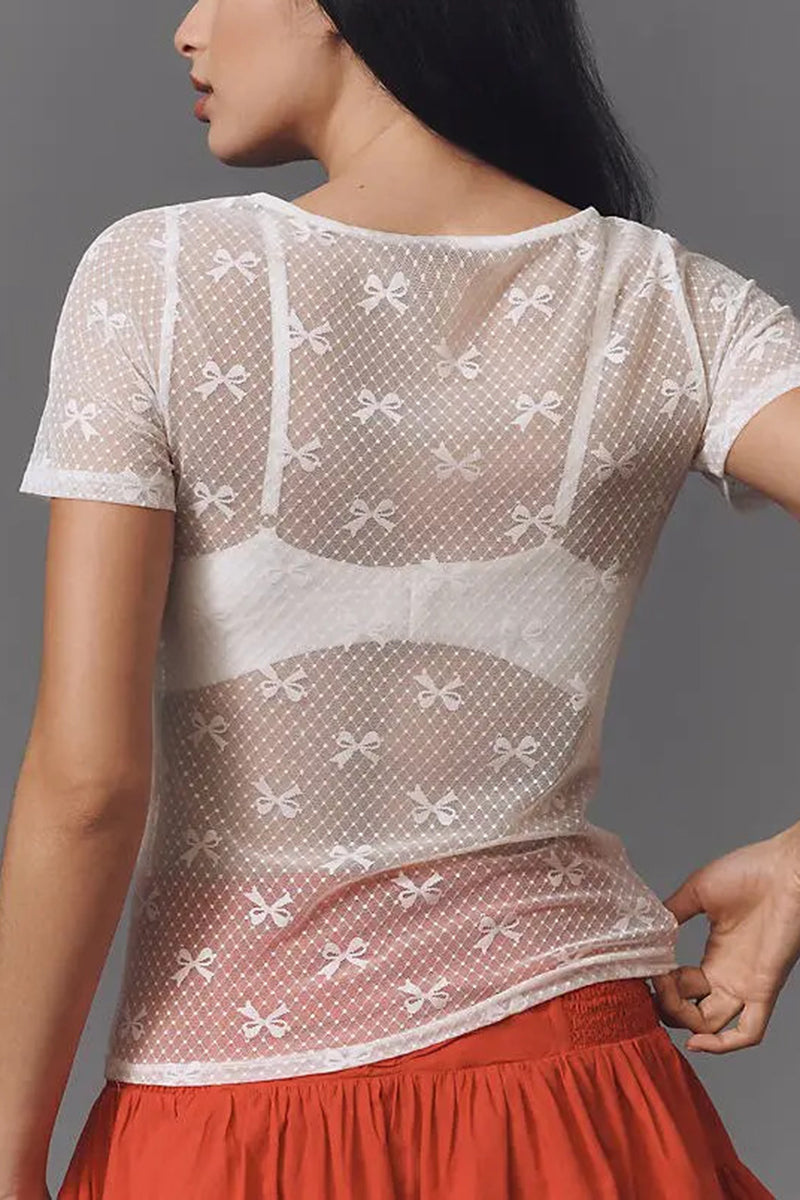 Chic Sheer Lace T-Shirt