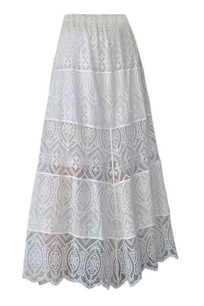 Elegant Sheer Lace Skirt