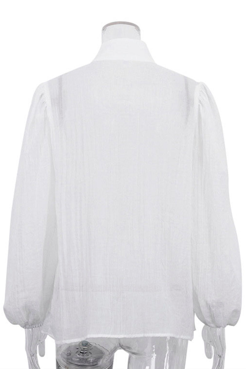 Elegant High Neck Button-Up Blouse