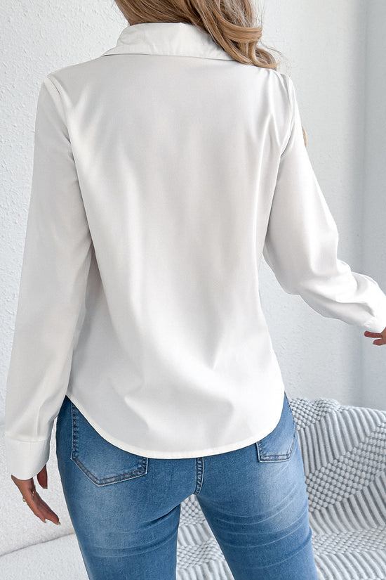 Pleated Long Sleeve Blouse