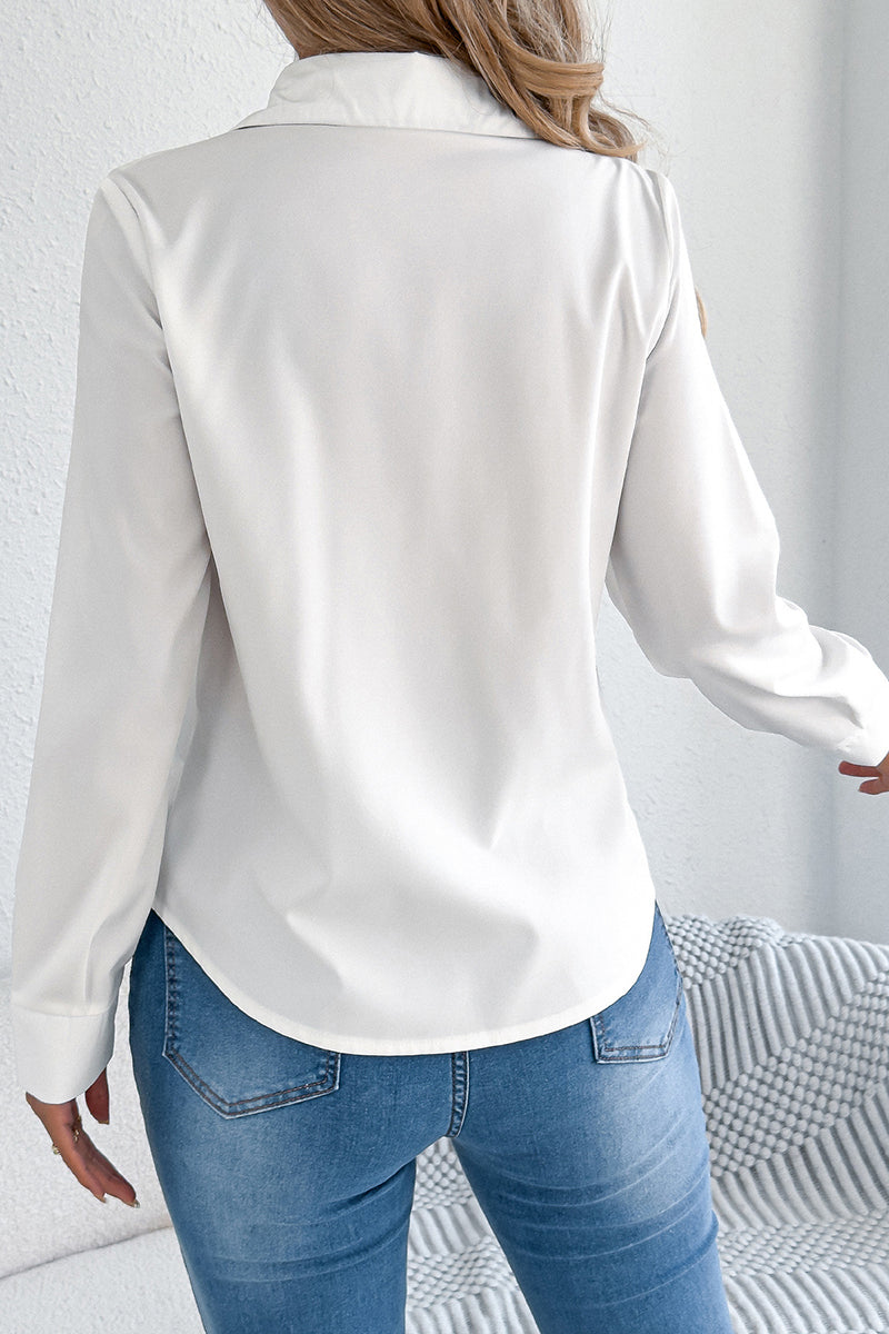 Pleated Long Sleeve Blouse
