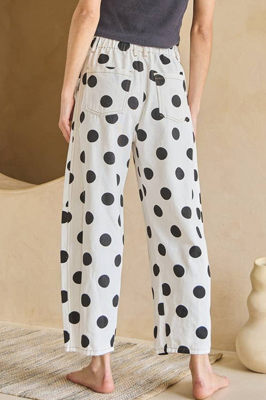 Polka Dot Straight Jeans