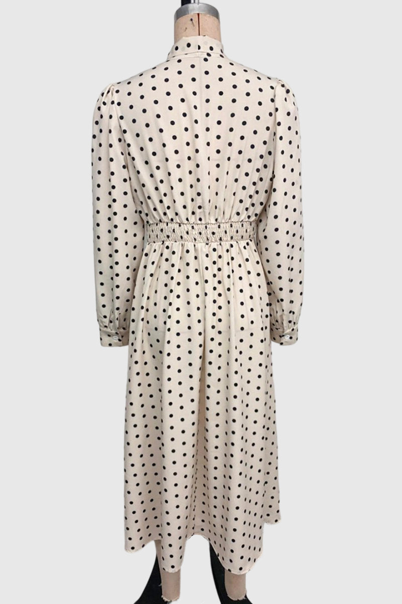 Polka Dot Bow Tie Midi Dress