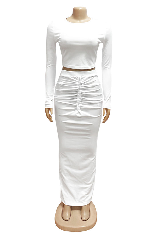 Elegant Draped Skirt Set
