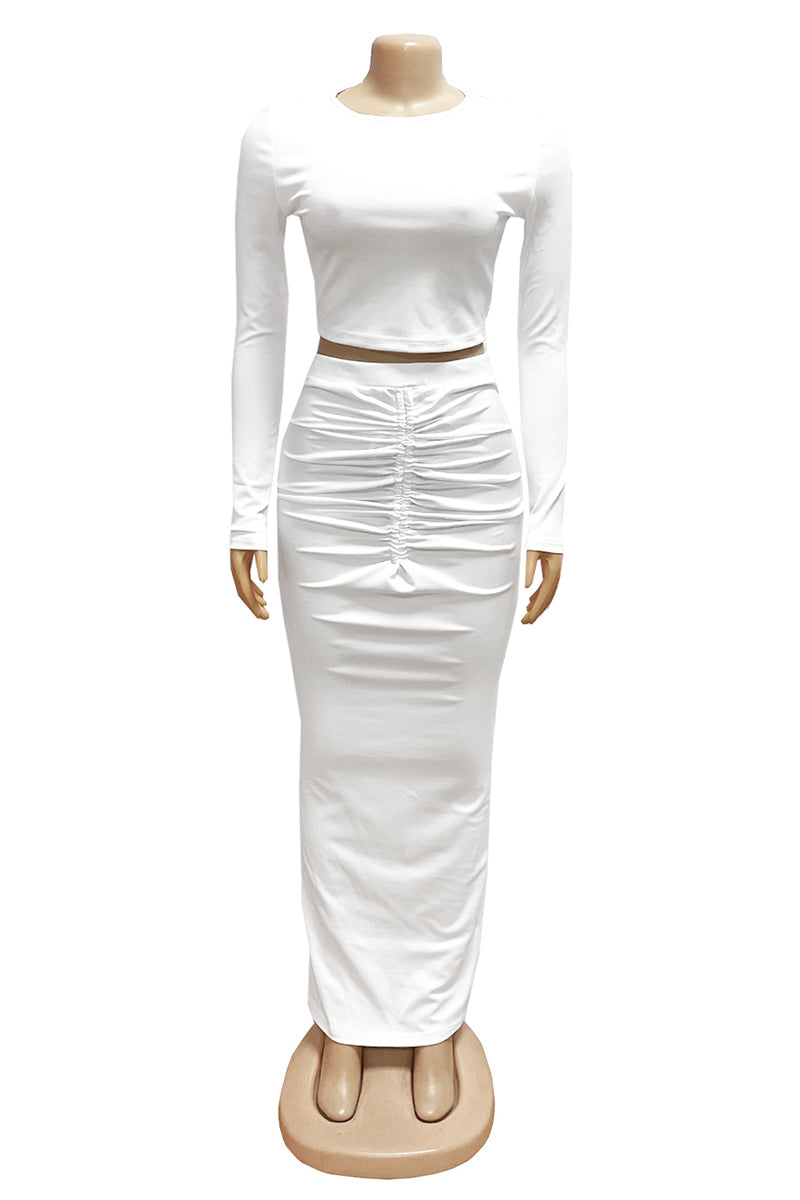 Elegant Draped Skirt Set
