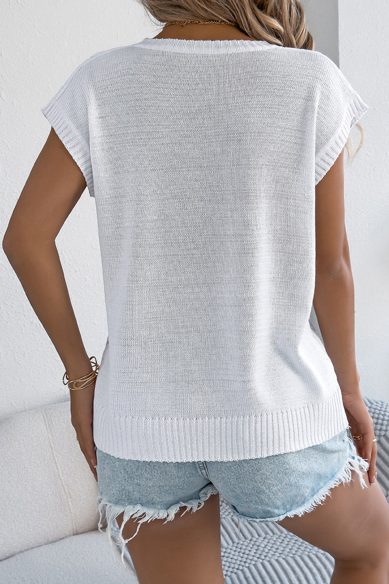 Cable Knit Sleeveless Sweater