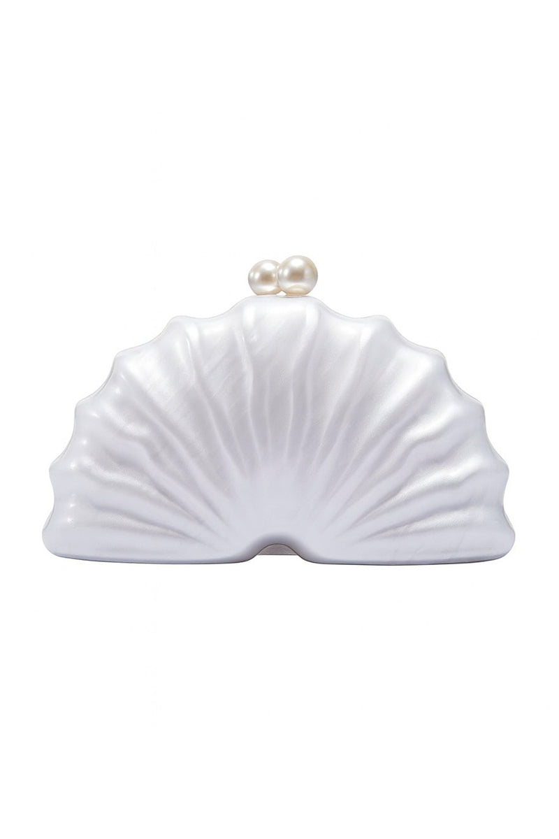 Elegant Shell Clutch with Pearl Accent