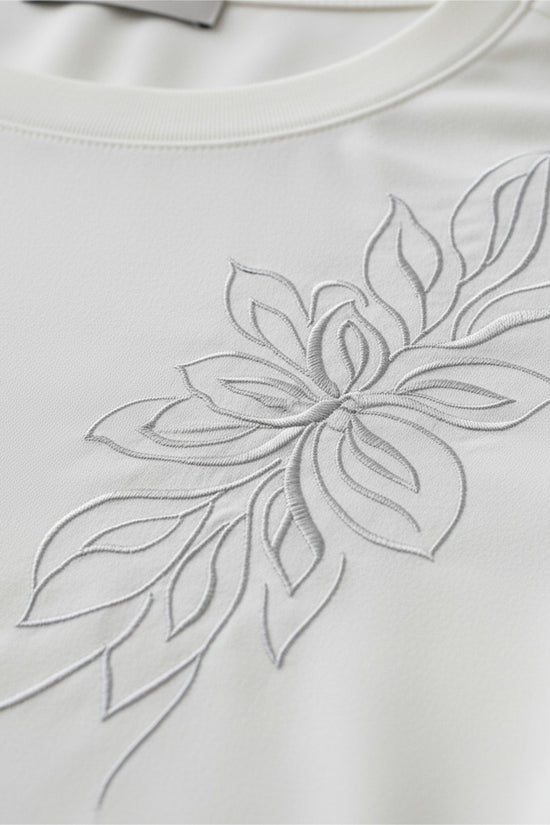 Floral Embroidery Casual T-Shirt