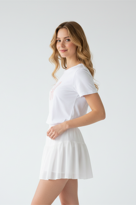 Soft Flutter Embroidered T-Shirt