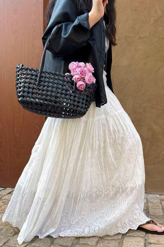 Elegant Patterned Midi Skirt