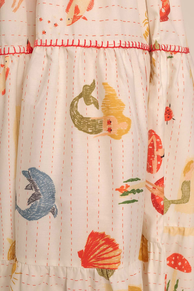 Printed Tiered Puff Sleeve Maxi Dress