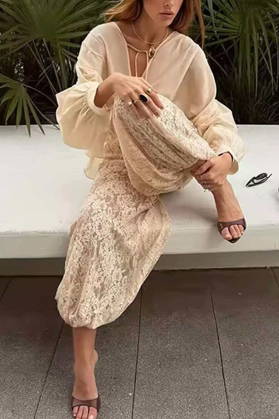Elegant Lace Casual Pants