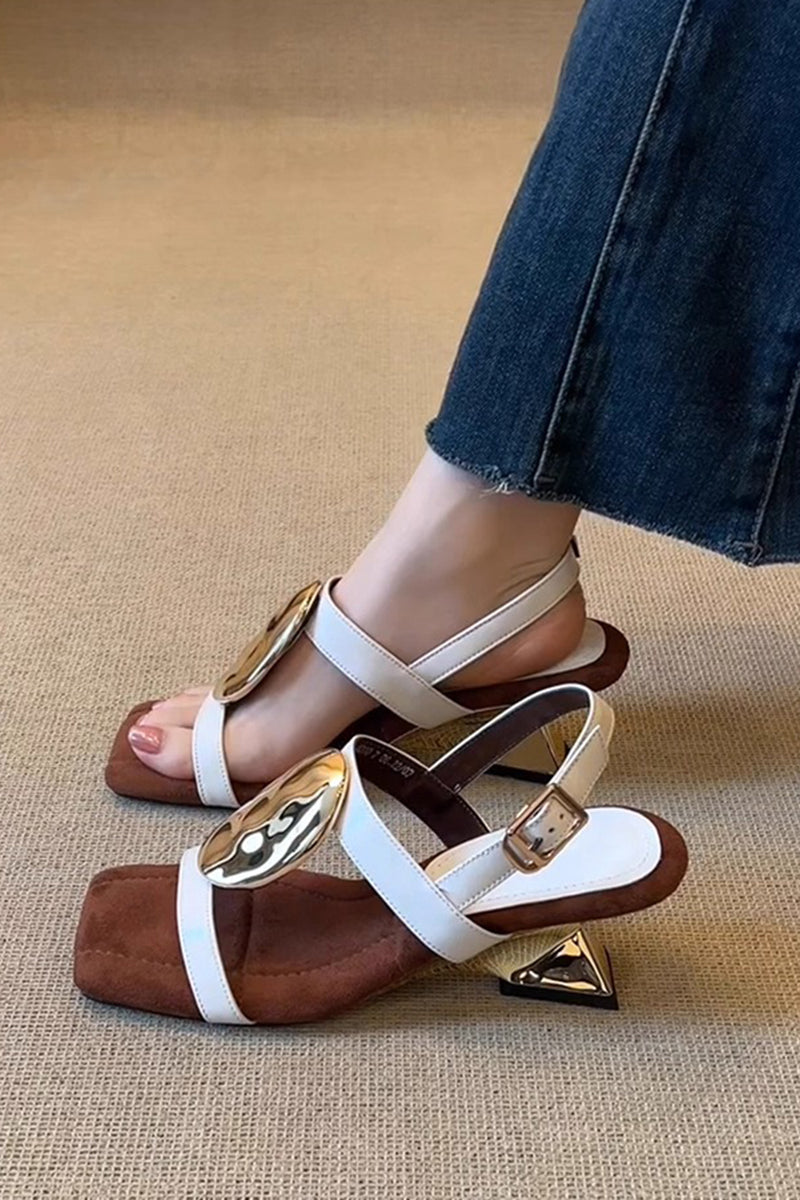 Geometric Heel Strappy Sandals