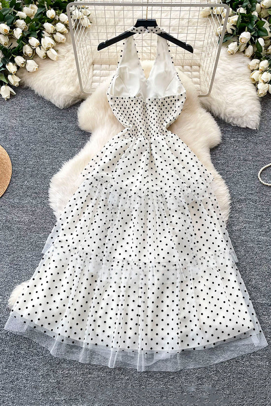 Polka Dot Sleeveless Casual Dress