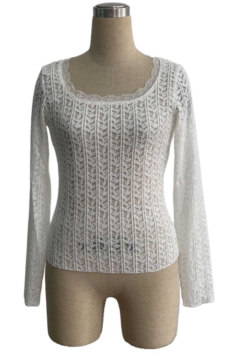 Elegant Crochet Long Sleeve Top