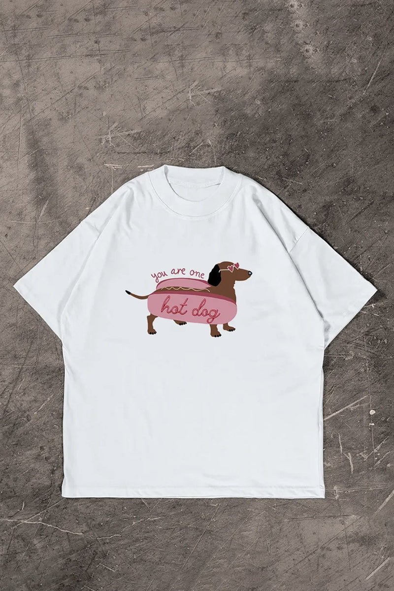 Oversized Dog Graphic T-Shirt