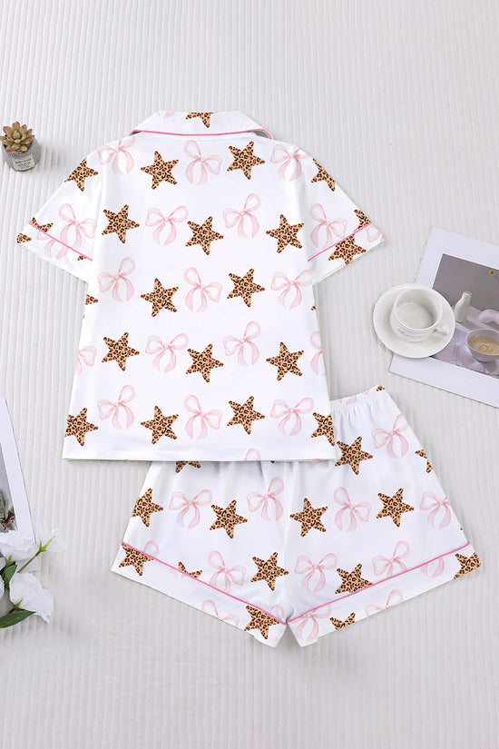 Star and Bow Print Loungewear Set