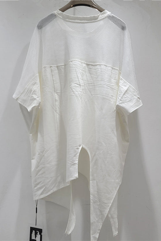 Mesh Rose Detail Oversized T-Shirt