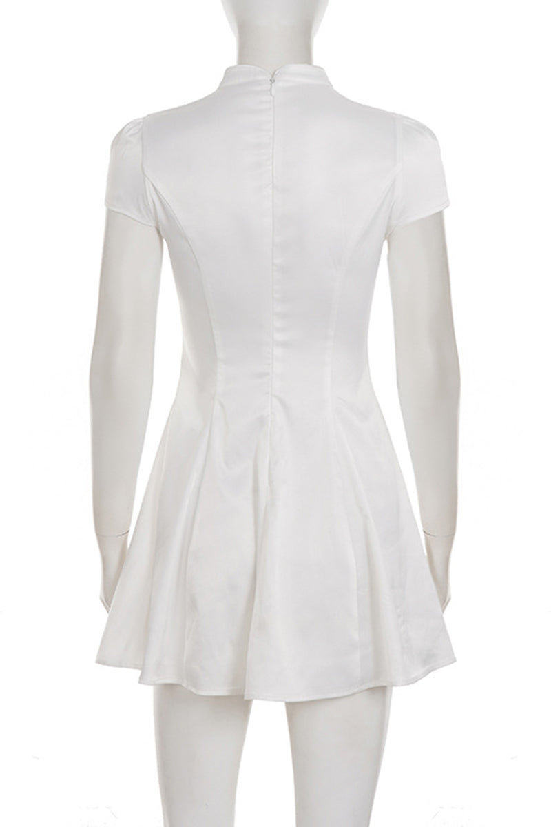 Elegant High Neck Casual Dress