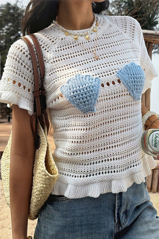 Chic Openwork Frilled Cover Up