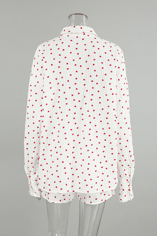 Romantic Heart Print Loungewear Set
