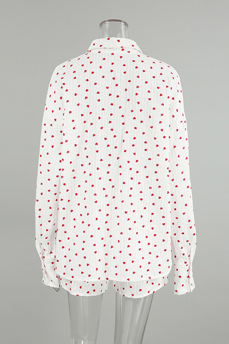 Romantic Heart Print Loungewear Set